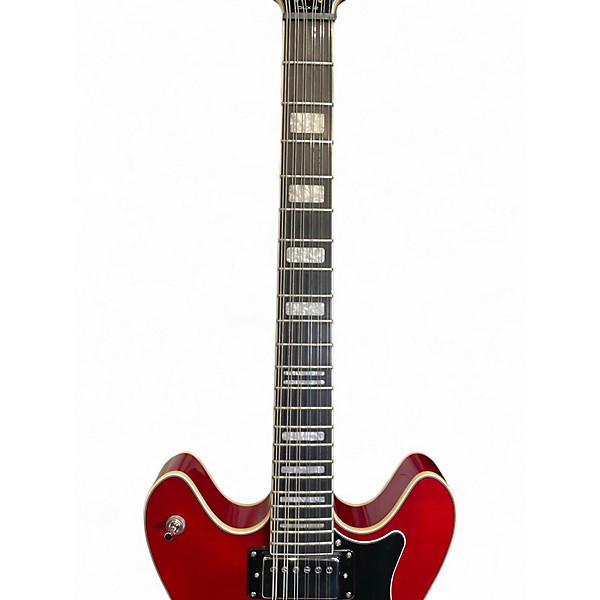 Used Hagstrom VIDLX12 VIKING DELUXE Cherry Hollow Body Electric Guitar