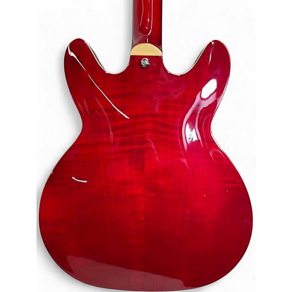 Used Hagstrom VIDLX12 VIKING DELUXE Cherry Hollow Body Electric Guitar