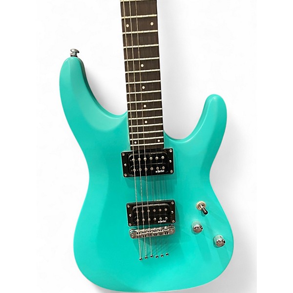 Used Schecter Guitar Research C-6 DELUXE AQUA Solid Body Electric Guitar