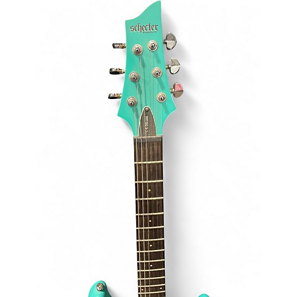 Used Schecter Guitar Research C-6 DELUXE AQUA Solid Body Electric Guitar