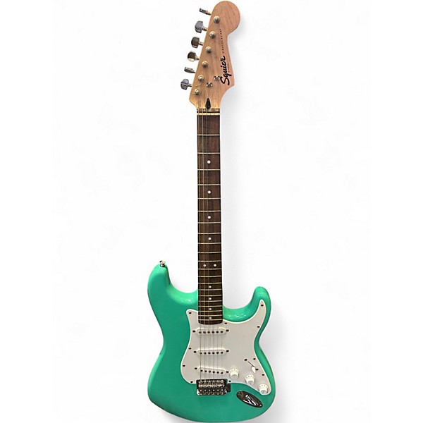 Used Squier Bullit Stratocaster Seafoam Green Solid Body Electric Guitar
