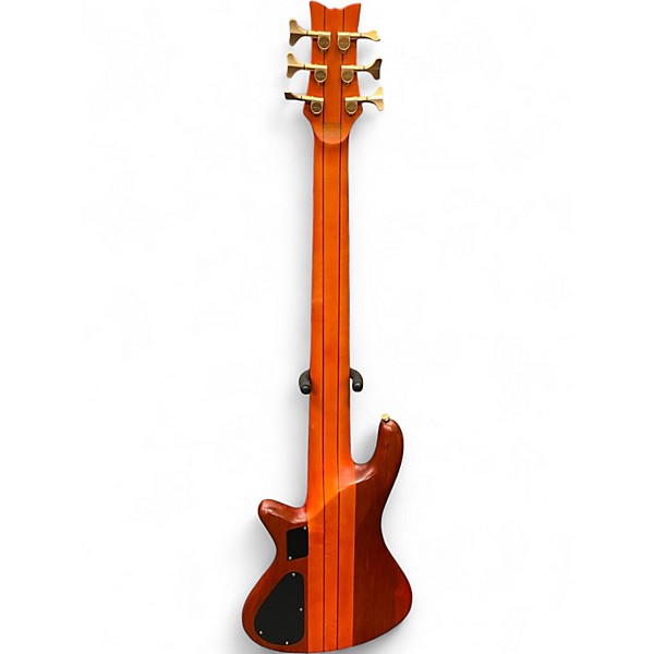 Used Schecter Guitar Research Stiletto Studio 6 String Honey Walnut Electric Bass Guitar
