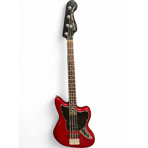 Used Squier JAGUAR BASS RED Electric Bass Guitar