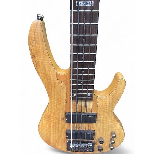 Used ESP LTD B205SM 5 String Spalted Maple Electric Bass Guitar