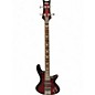 Used Schecter Guitar Research Stiletto Extreme 4 String Trans Crimson Red Electric Bass Guitar thumbnail