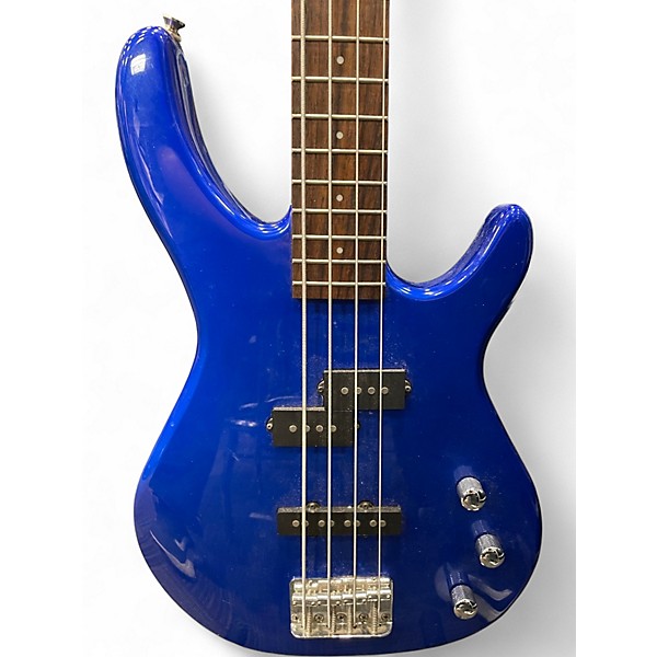 Used Squier MB-4 Blue Electric Bass Guitar