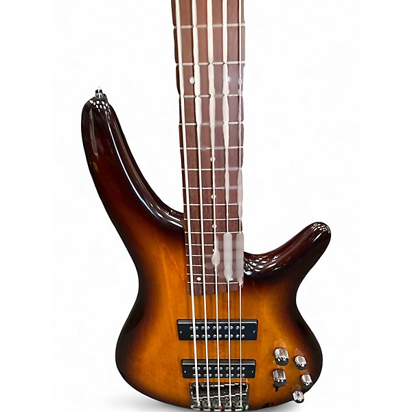 Used Ibanez SR375 5 String Tobacco Burst Electric Bass Guitar