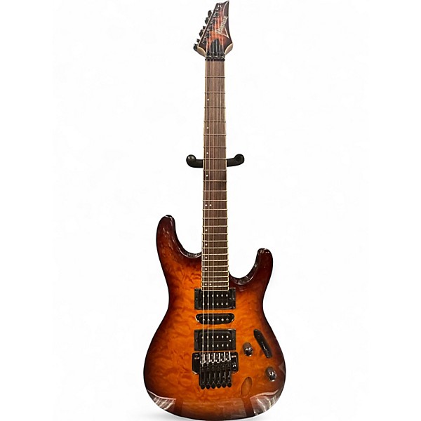 Used Ibanez S670QM AMBER BURST Solid Body Electric Guitar