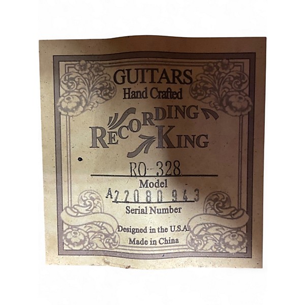 Used Recording King RO328 Natural Acoustic Electric Guitar