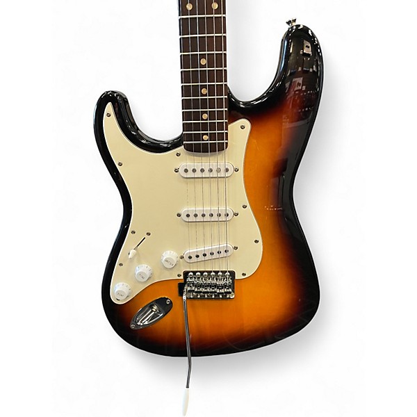 Used Squier Affinity Stratocaster Left Handed 3 Tone Sunburst Electric Guitar