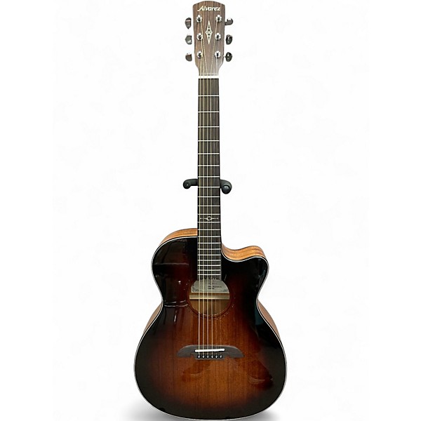 Used Alvarez AF66CE Artist Series OM Folk Shadowburst Acoustic Electric Guitar