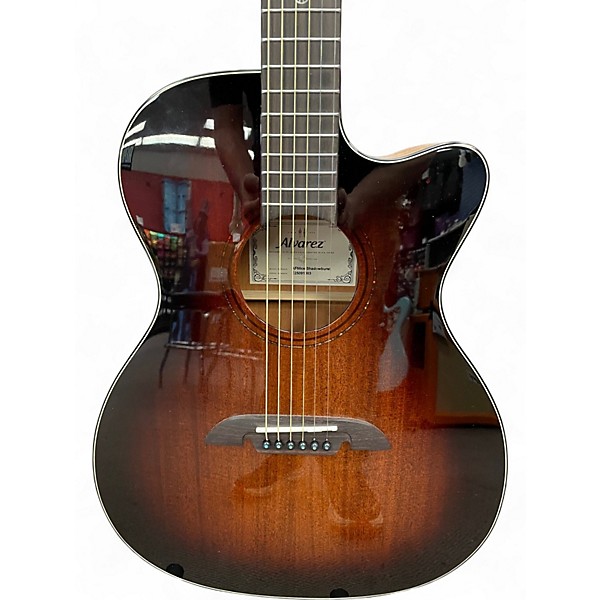 Used Alvarez AF66CE Artist Series OM Folk Shadowburst Acoustic Electric Guitar