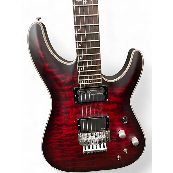 Used Schecter Guitar Research C1 PLATINUM FRS Trans Red Solid Body Electric Guitar