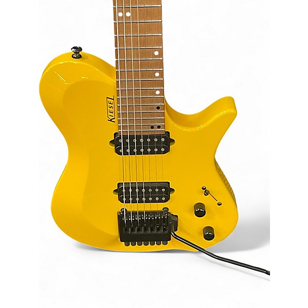 Used Kiesel Zeus 7 Yellow Solid Body Electric Guitar