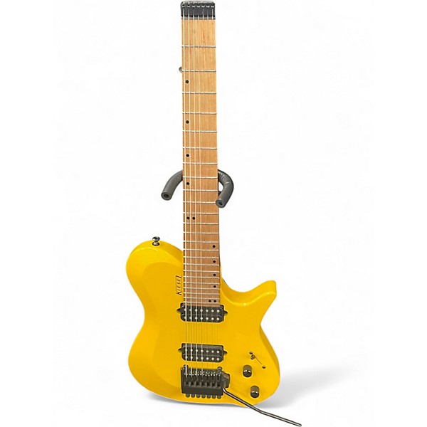 Used Kiesel Zeus 7 Yellow Solid Body Electric Guitar