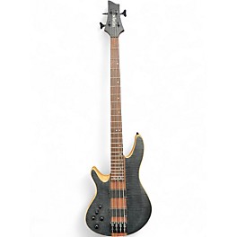 Used Schecter Guitar Research CHARLES BERTHOUD CB-4 SEE THRU BLACK SATIN Electric Bass Guitar