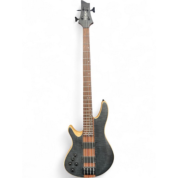 Used Schecter Guitar Research CHARLES BERTHOUD CB-4 SEE THRU BLACK SATIN Electric Bass Guitar