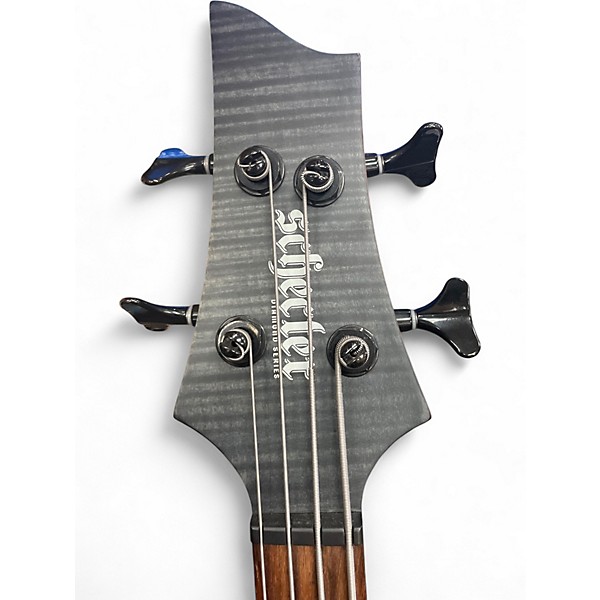 Used Schecter Guitar Research CHARLES BERTHOUD CB-4 SEE THRU BLACK SATIN Electric Bass Guitar