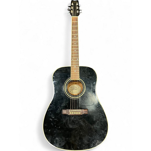 Used Washburn D10B Black Acoustic Guitar