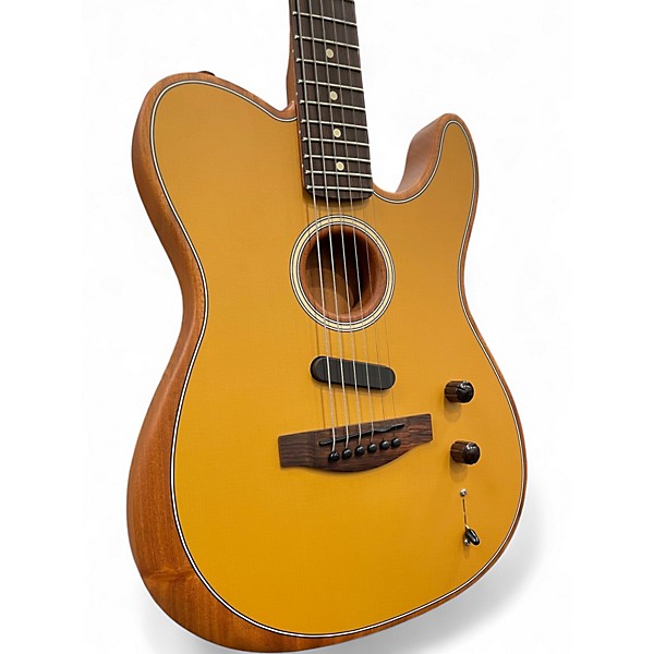 Used Fender Acoustasonic Player Telecaster Butterscotch Blonde Acoustic Electric Guitar