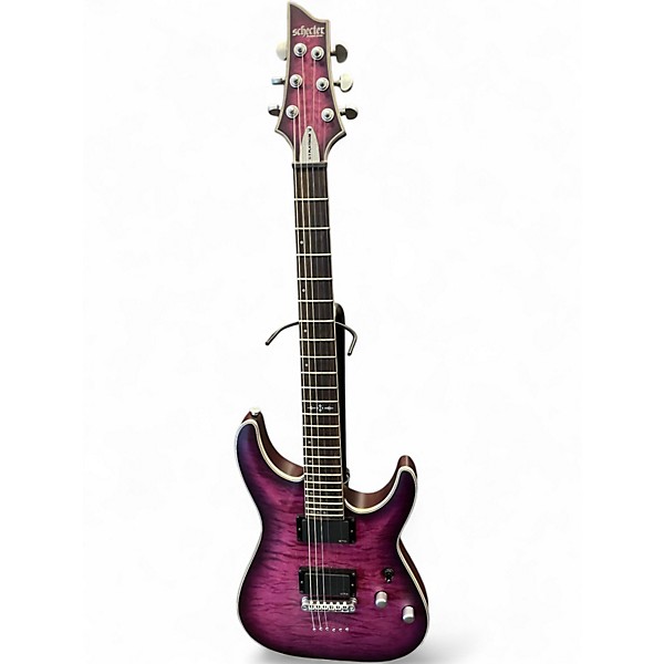 Used Schecter Guitar Research CT Platinum Satin Purple Burst Solid Body Electric Guitar
