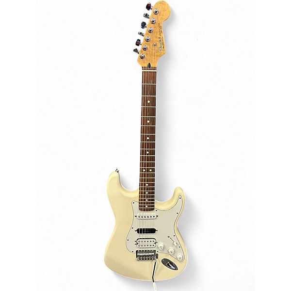 Used 2008 Fender Player Stratocaster HSS Vintage White Solid Body Electric Guitar