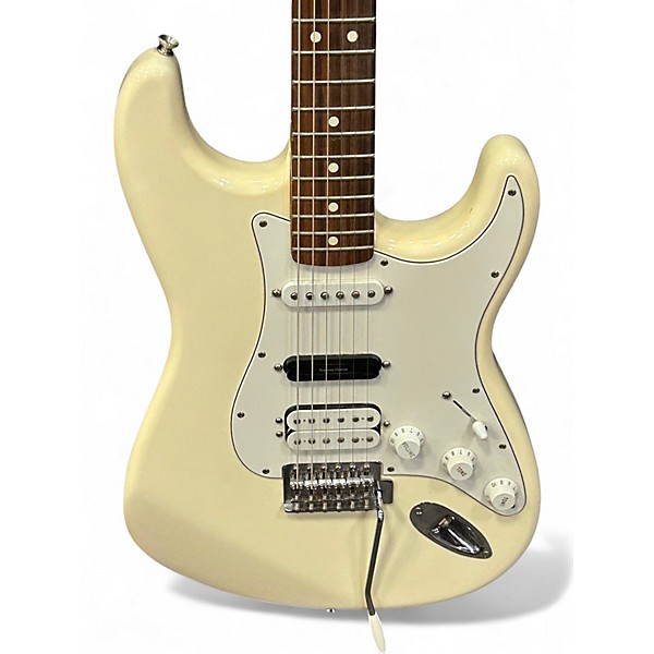 Used 2008 Fender Player Stratocaster HSS Vintage White Solid Body Electric Guitar