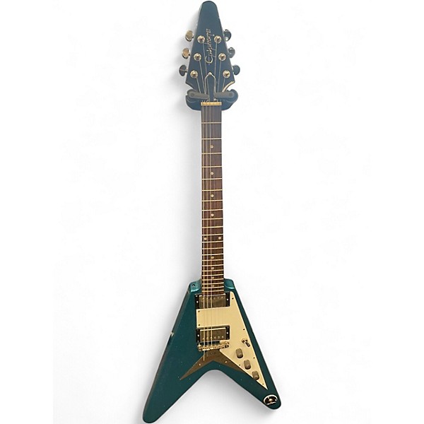 Used Epiphone Flying V Brunswick Blue Sparkle Solid Body Electric Guitar