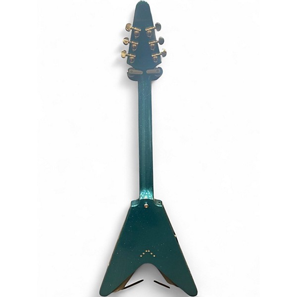 Used Epiphone Flying V Brunswick Blue Sparkle Solid Body Electric Guitar