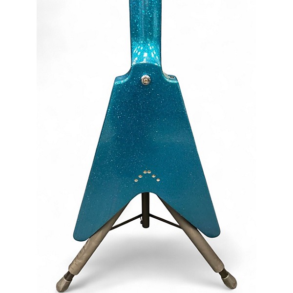 Used Epiphone Flying V Brunswick Blue Sparkle Solid Body Electric Guitar