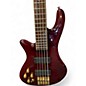 Used Schecter Guitar Research Stiletto Elite 5 String Left Handed Cherry Electric Bass Guitar