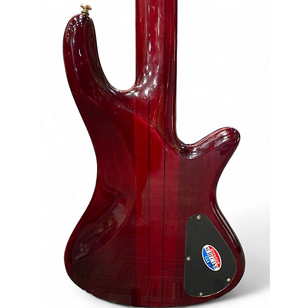 Used Schecter Guitar Research Stiletto Elite 5 String Left Handed Cherry Electric Bass Guitar