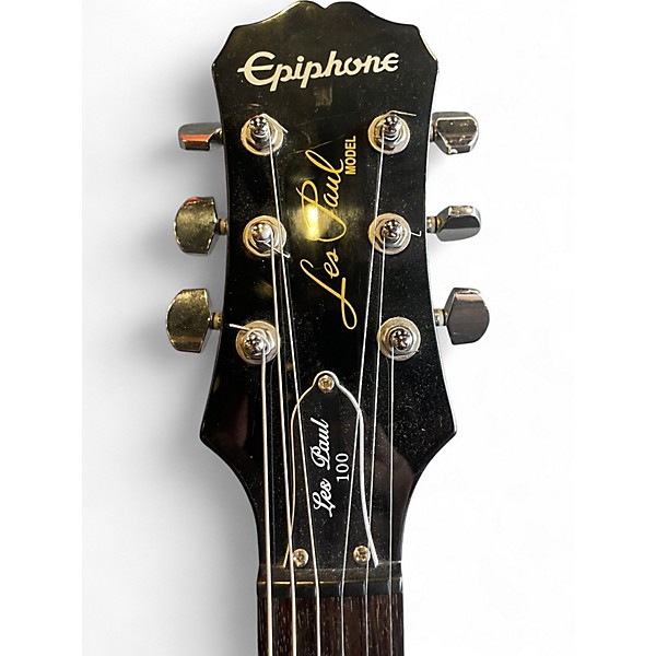 Used Epiphone Les Paul 100 Bolt On Black Solid Body Electric Guitar