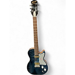 Used Harmony JUPITER TRANSPARENT BLUE QUILT Solid Body Electric Guitar
