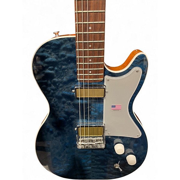 Used Harmony JUPITER TRANSPARENT BLUE QUILT Solid Body Electric Guitar