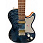 Used Harmony JUPITER TRANSPARENT BLUE QUILT Solid Body Electric Guitar