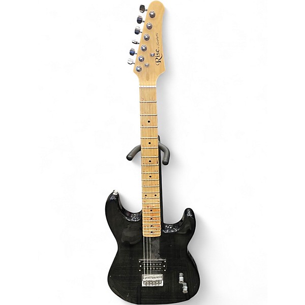 Used Rise by Sawtooth S-STYLE Black Solid Body Electric Guitar