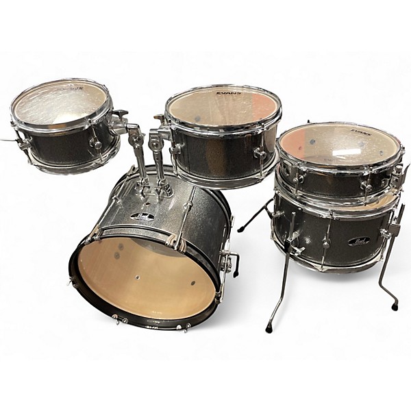 Used Pearl 5 Piece ROADSHOW JR Silver Sparkle Drum Kit