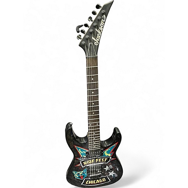 Used Jackson Dinky Standard Black with Custom Graphic Solid Body Electric Guitar