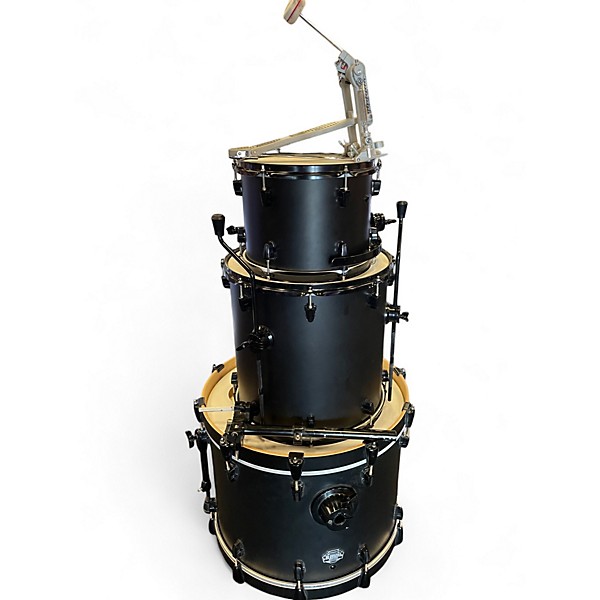 Used Ludwig 3 Piece Element Series Evolution Shell Pack Matte Black Drum Kit