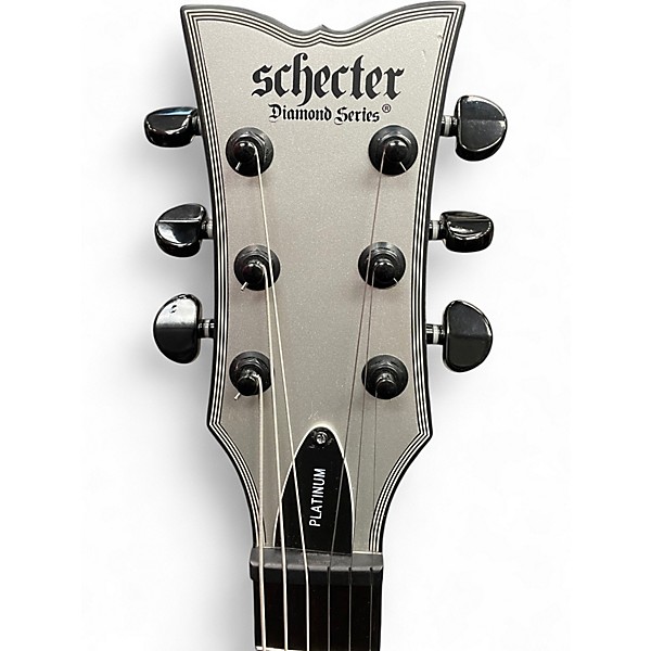 Used 2018 Schecter Guitar Research SOLO-II Platinum Silver Solid Body Electric Guitar