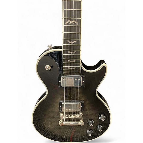 Used Epiphone Les Paul Custom Bats in Flight Silverburst Solid Body Electric Guitar