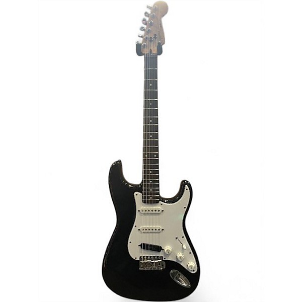 Used Squier Stratocaster Black Solid Body Electric Guitar