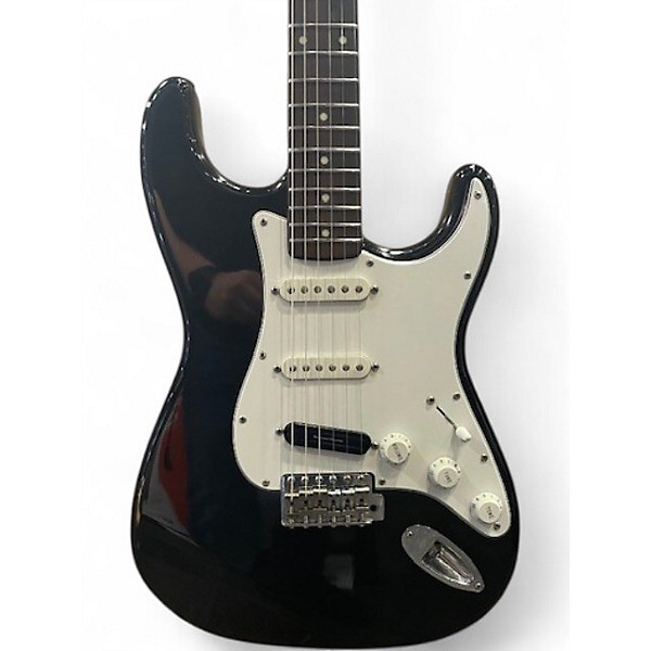 Used Squier Stratocaster Black Solid Body Electric Guitar