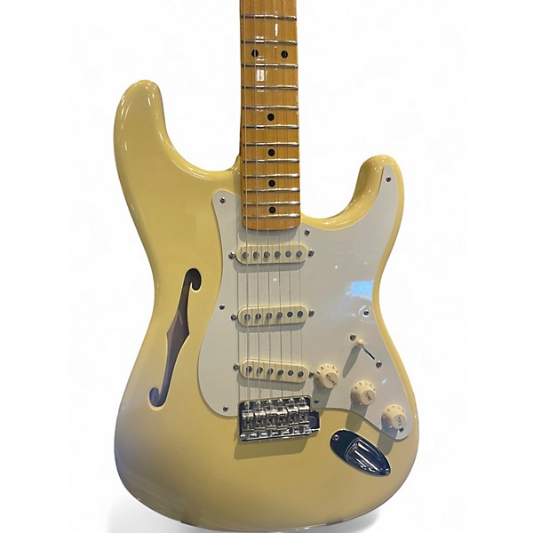 Used Fender Eric Johnson Thinline Stratocaster Vintage White Hollow Body Electric Guitar