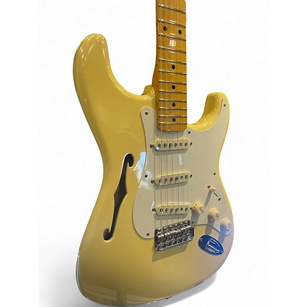 Used Fender Eric Johnson Thinline Stratocaster Vintage White Hollow Body Electric Guitar