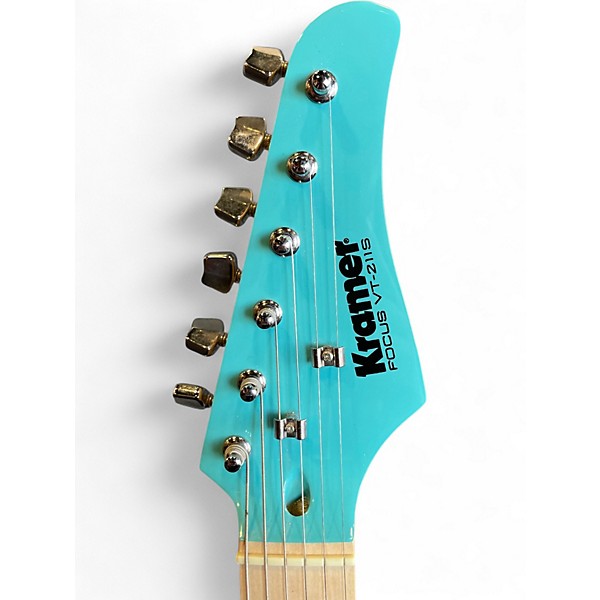 Used Kramer Focus VT211S Teal Solid Body Electric Guitar