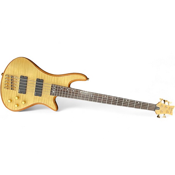 Used Schecter Guitar Research Stiletto Custom 5 String 2 Tone Sunburst Electric Bass Guitar