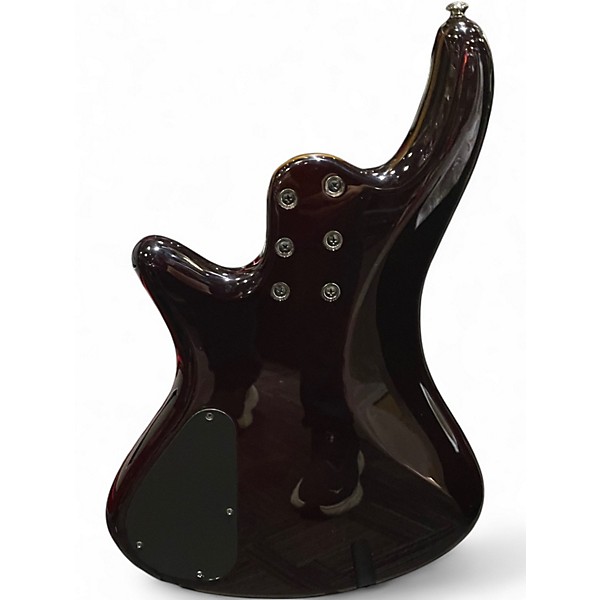 Used Schecter Guitar Research Stiletto Extreme 4 String Trans Crimson Red Electric Bass Guitar