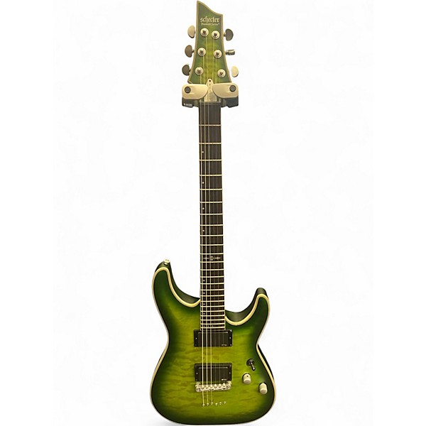 Used Schecter Guitar Research C1 Platinum satin green Solid Body Electric Guitar